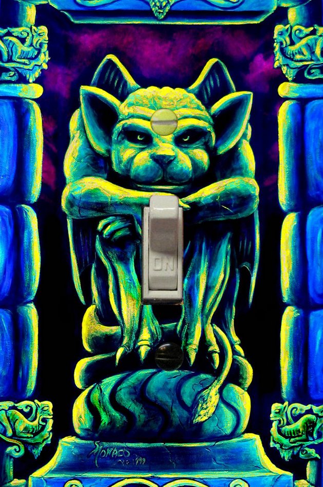 gargoyle trippy light switch plate vincent monaco